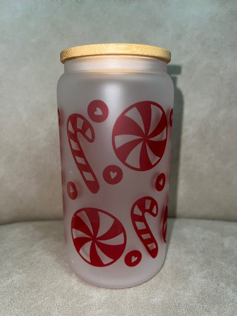 Christmas 16oz Frosted Glass Cup