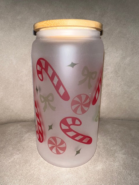 Christmas 16oz Frosted Glass Cup